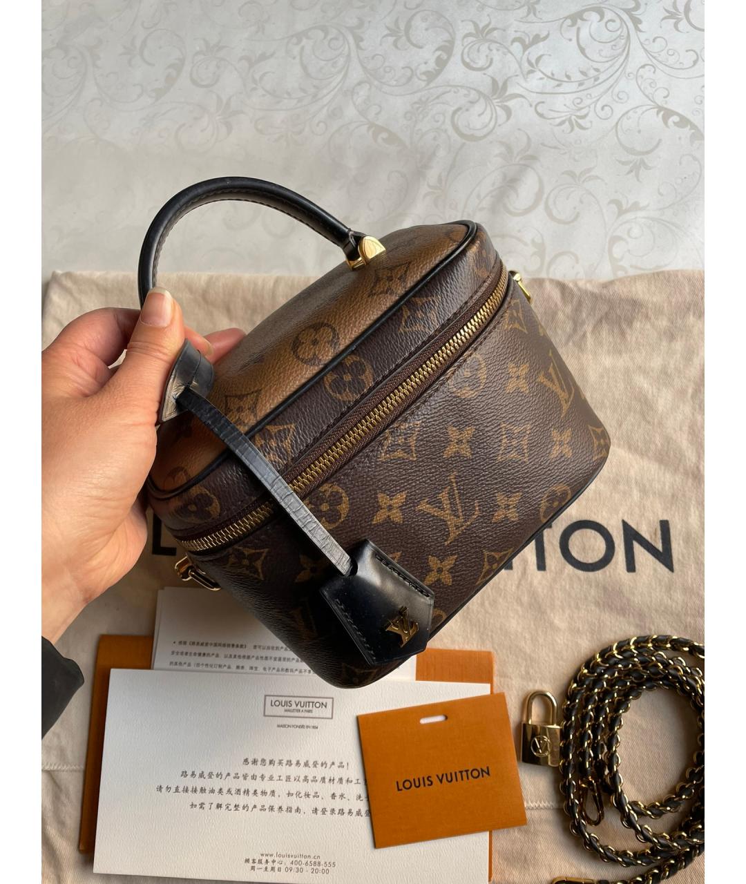 LOUIS VUITTON Коричневая кожаная сумка через плечо, фото 2