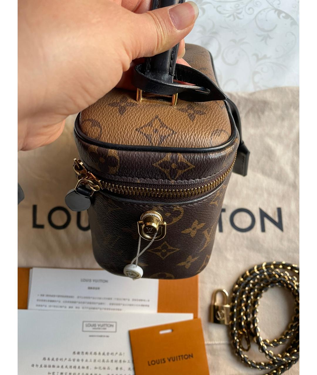 LOUIS VUITTON Коричневая кожаная сумка через плечо, фото 5