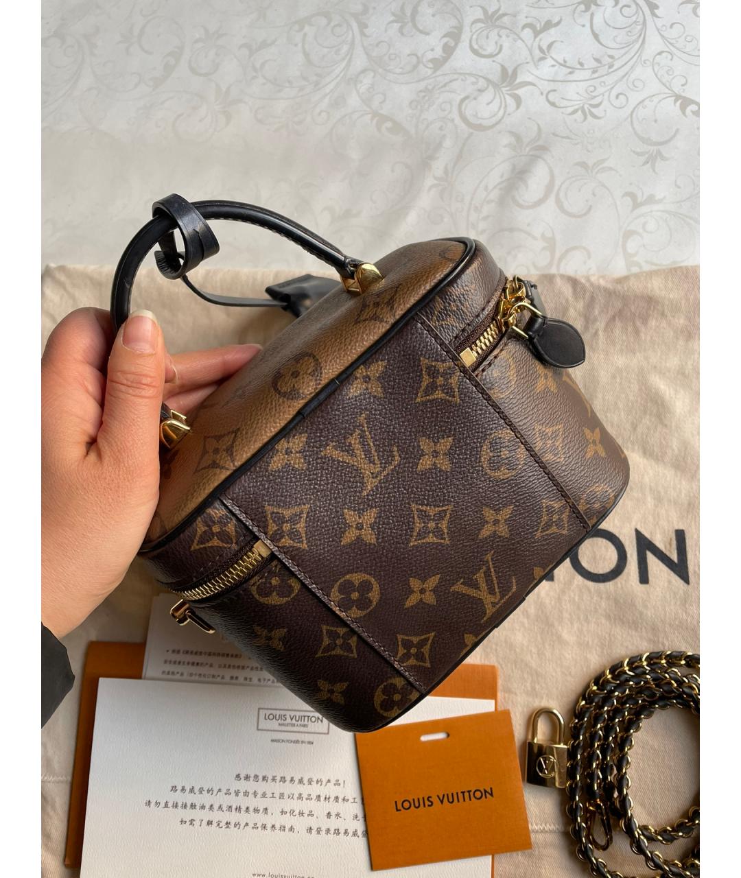 LOUIS VUITTON Коричневая кожаная сумка через плечо, фото 3