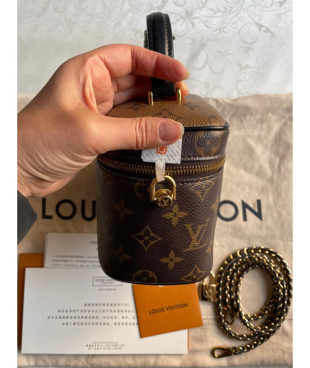 LOUIS VUITTON Коричневая кожаная сумка через плечо, фото 4