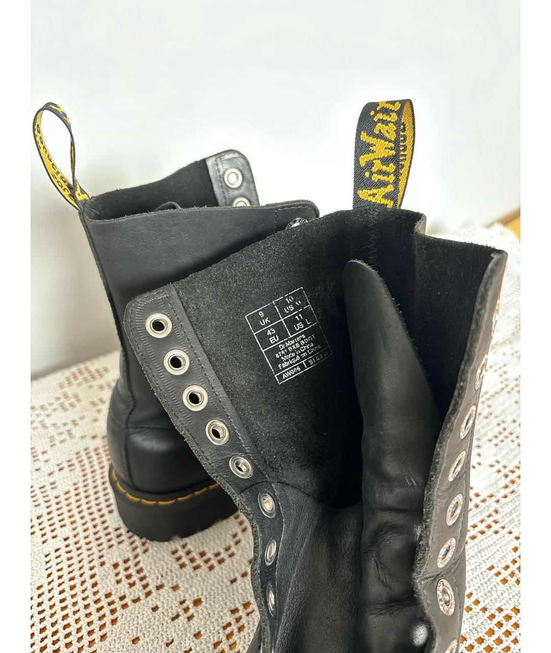 DR. MARTENS Черные кожаные высокие ботинки, фото 4