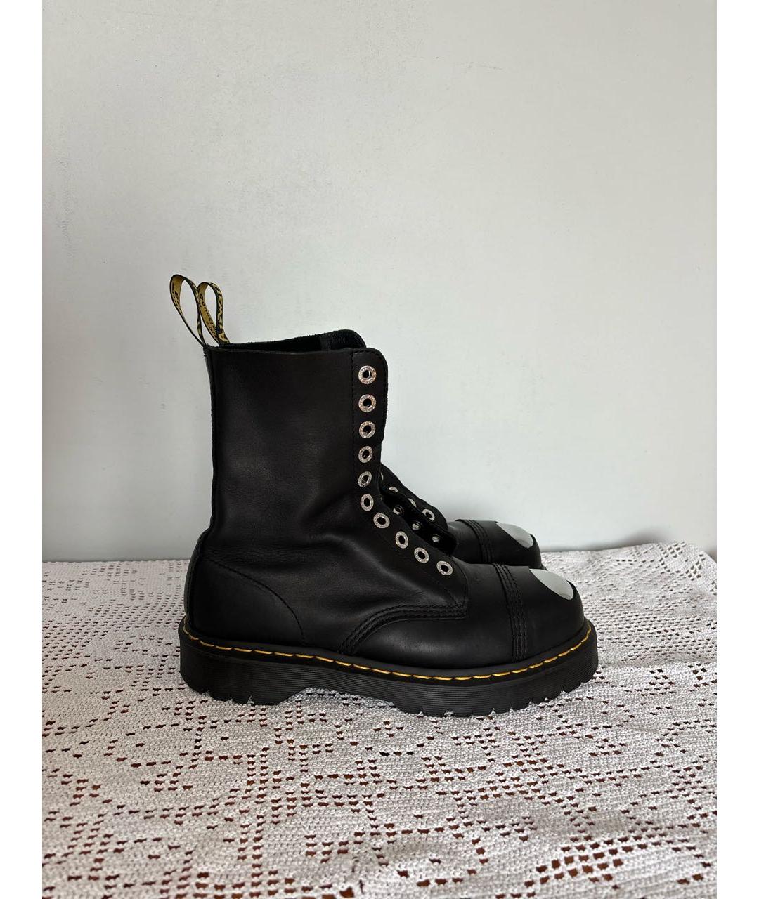 DR. MARTENS Черные кожаные высокие ботинки, фото 7