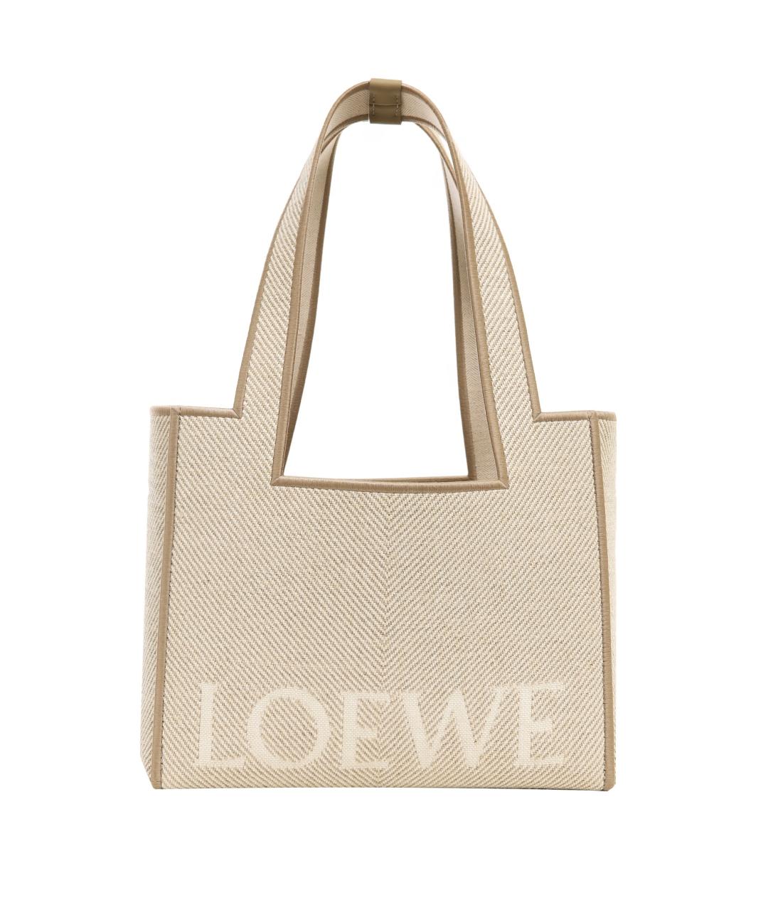 LOEWE Бежевая сумка тоут, фото 7