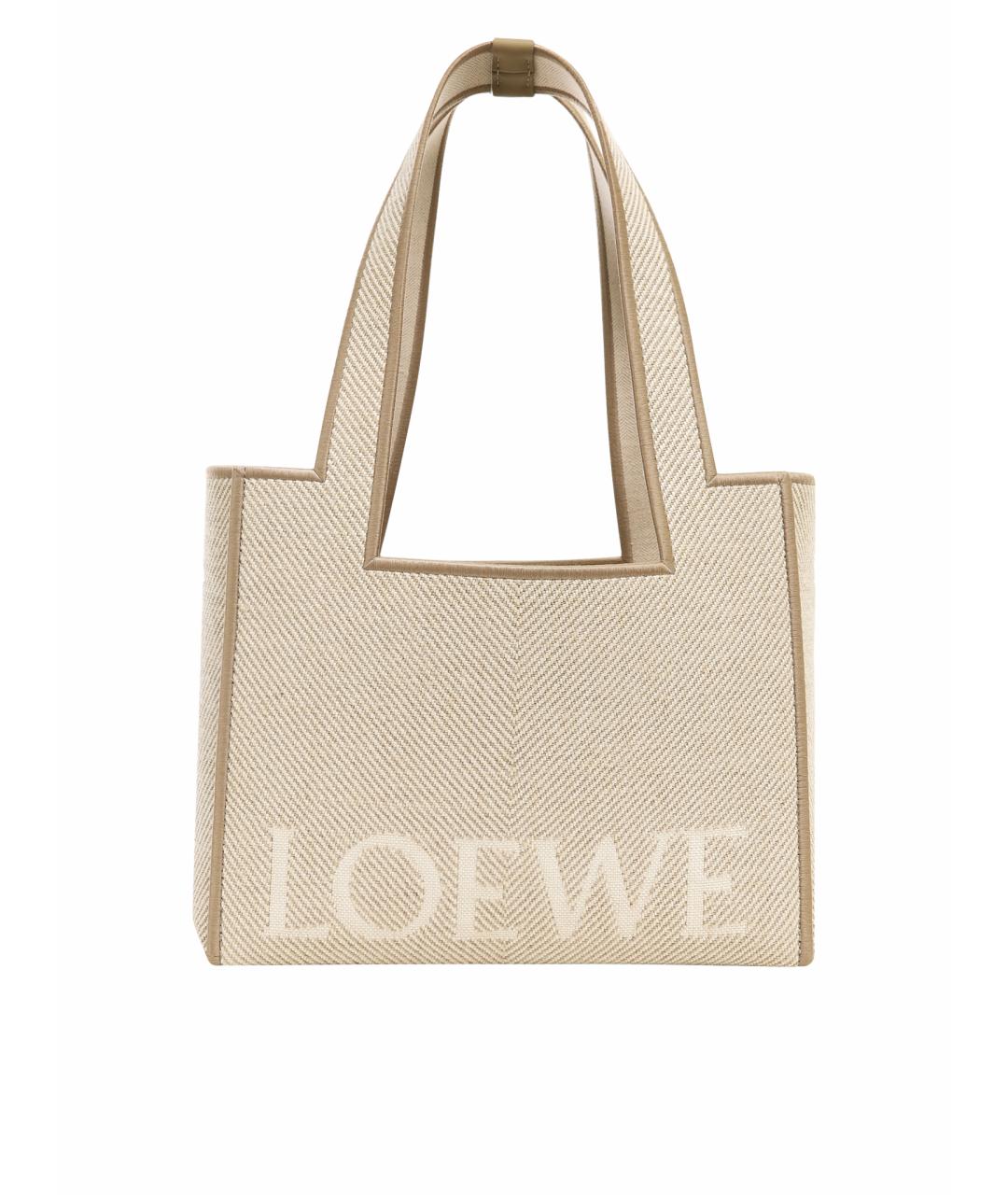 LOEWE Бежевая сумка тоут, фото 1