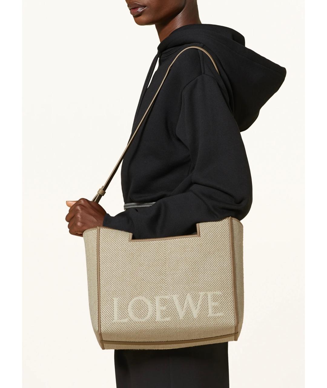 LOEWE Бежевая сумка тоут, фото 4