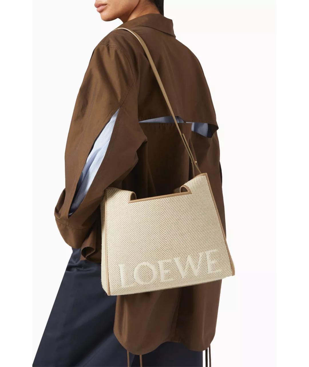 LOEWE Бежевая сумка тоут, фото 5