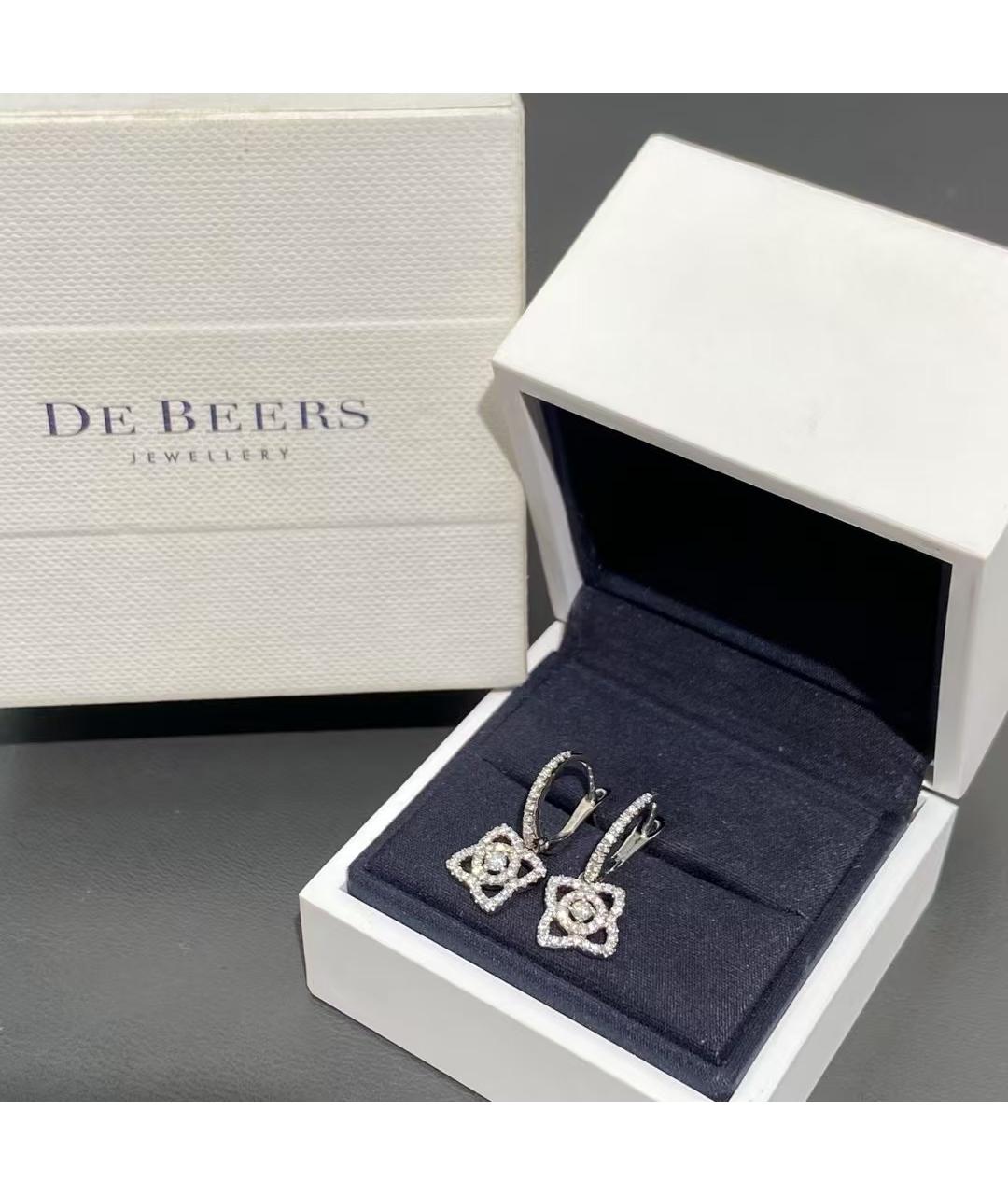 DE BEERS Серебряные серьги из белого золота, фото 7