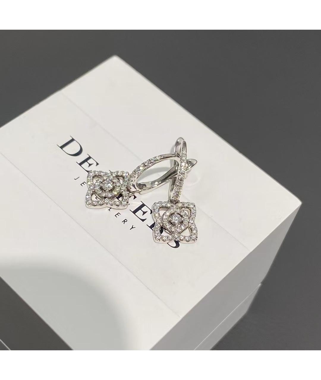 DE BEERS Серебряные серьги из белого золота, фото 6