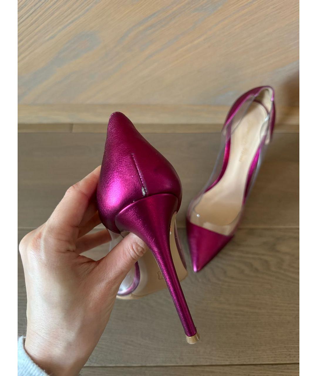 GIANVITO ROSSI Фуксия кожаные туфли, фото 5