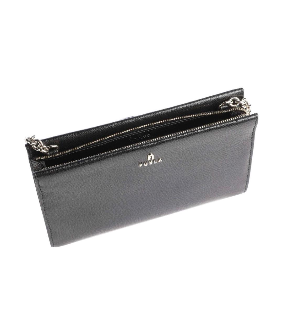 FURLA Черная кожаная сумка через плечо, фото 3
