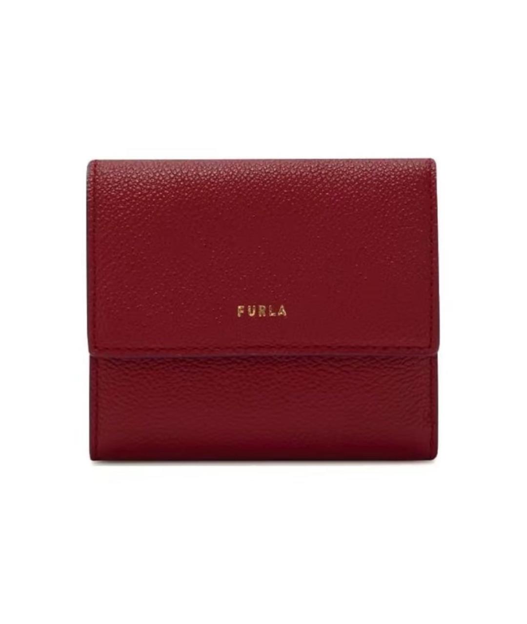 FURLA Бордовый кожаный кошелек, фото 4