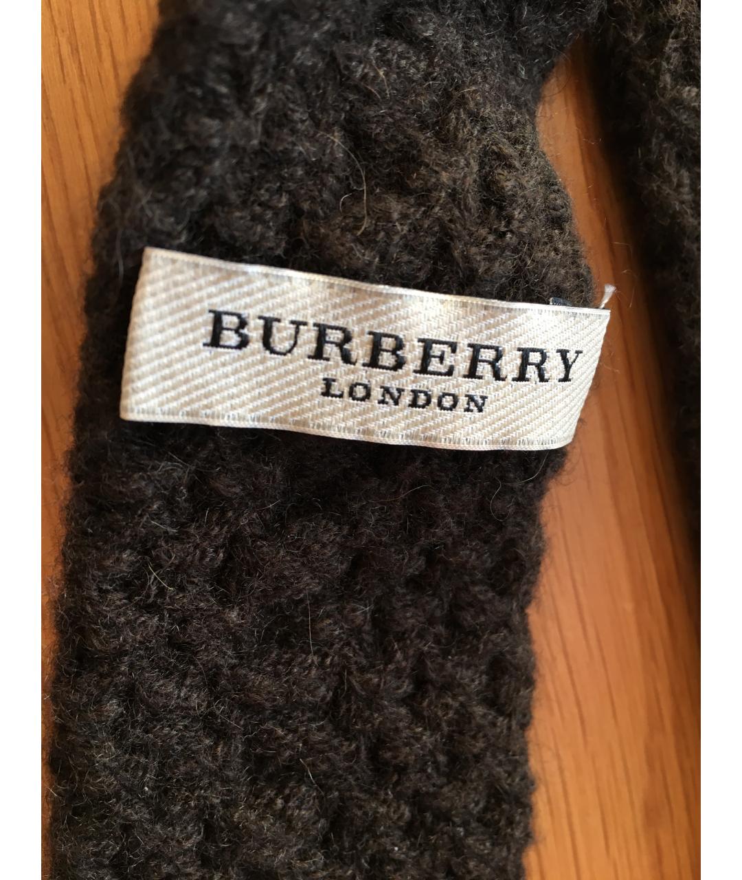 BURBERRY Хаки шерстяной галстук, фото 4