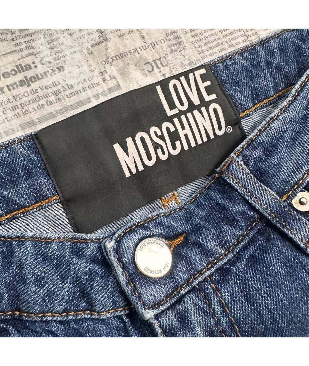 LOVE MOSCHINO Темно-синие хлопковые джинсы слим, фото 5