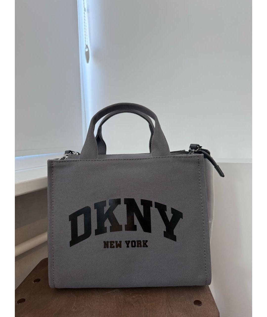 DKNY Антрацитовая тканевая сумка тоут, фото 2