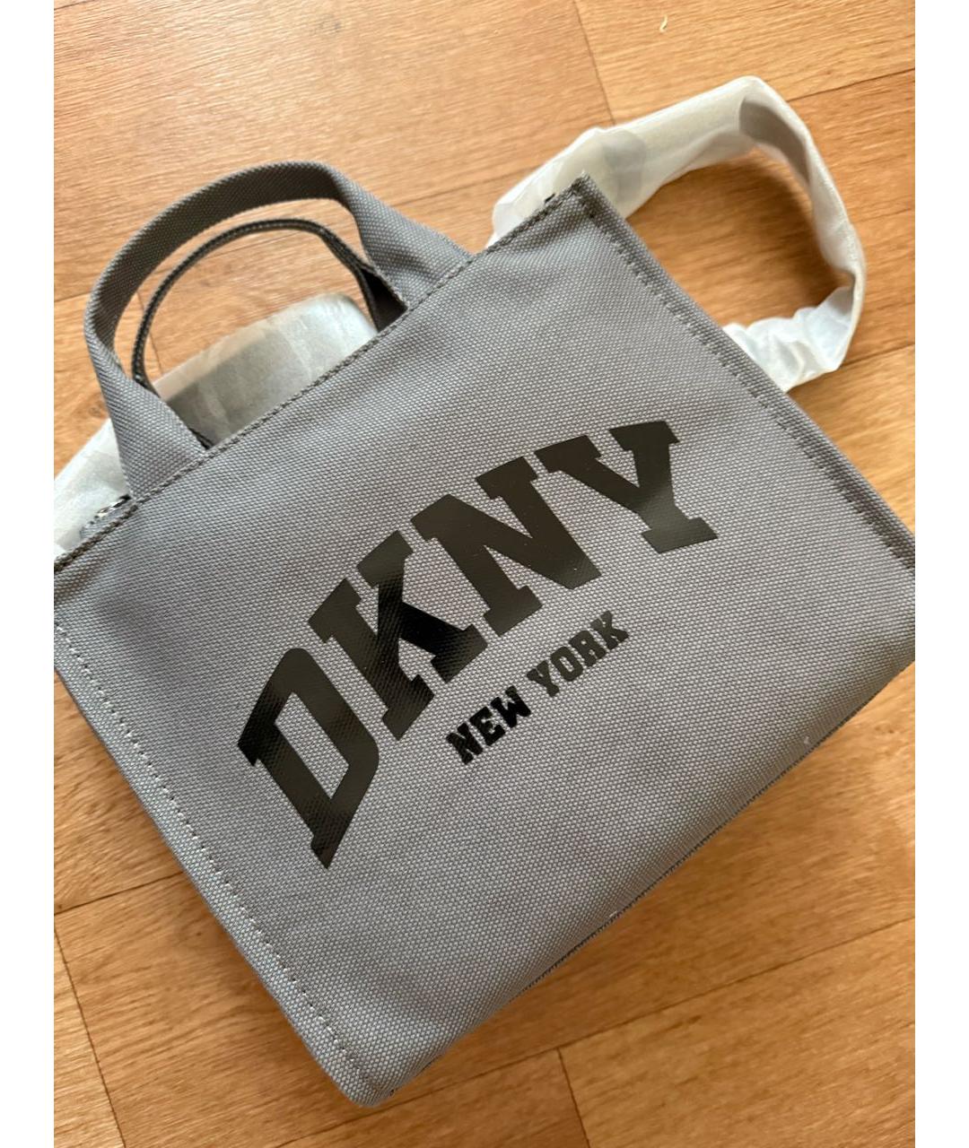 DKNY Антрацитовая тканевая сумка тоут, фото 8