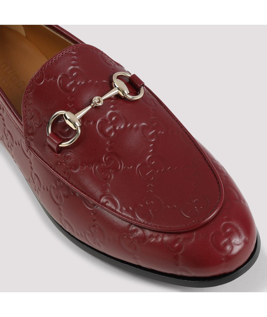 GUCCI Бордовые кожаные лоферы, фото 4