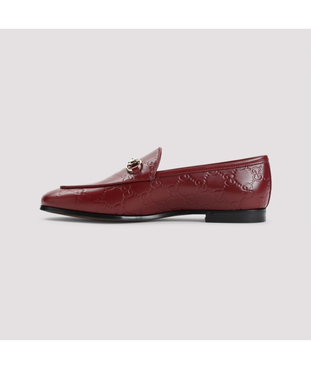 GUCCI Бордовые кожаные лоферы, фото 2