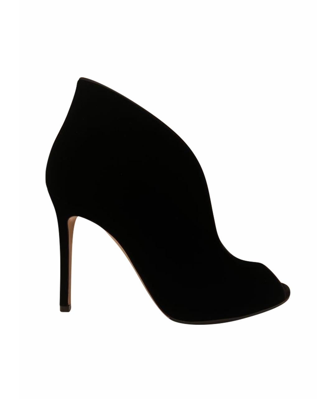 GIANVITO ROSSI Черные бархатные ботильоны, фото 1