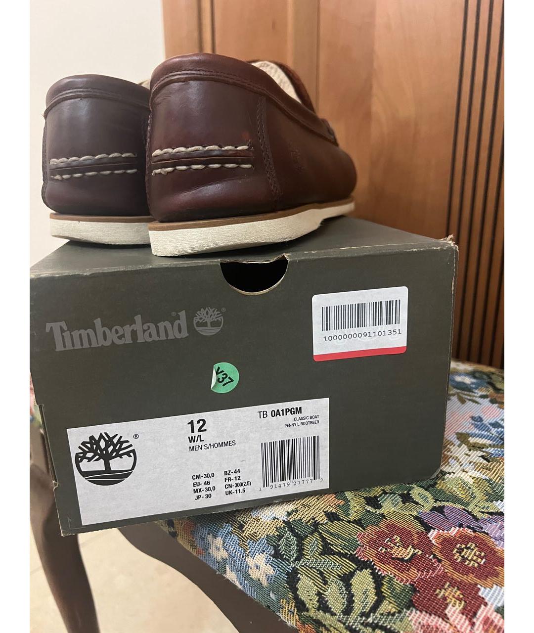 TIMBERLAND Бордовые кожаные мокасины, фото 8