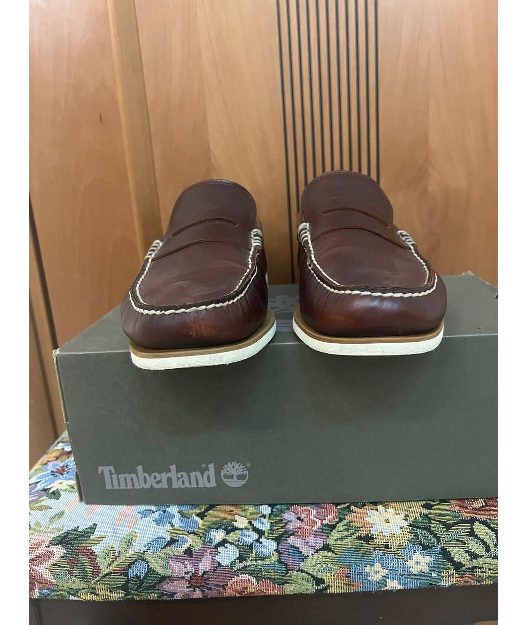 TIMBERLAND Бордовые кожаные мокасины, фото 2