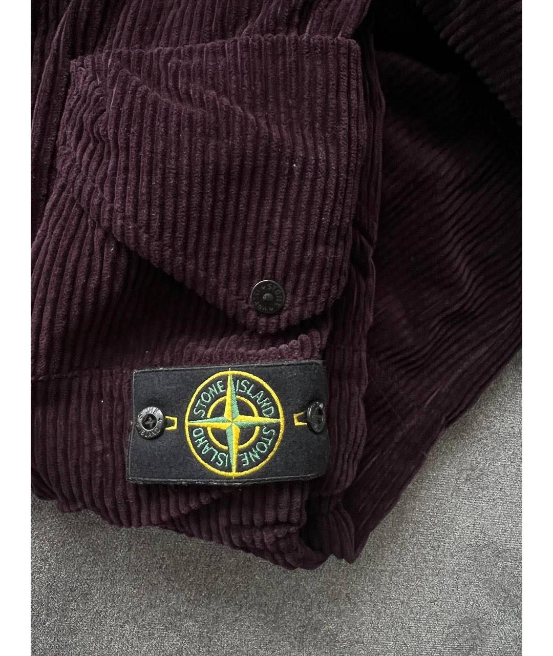 STONE ISLAND Бордовые хлопковые повседневные брюки, фото 3