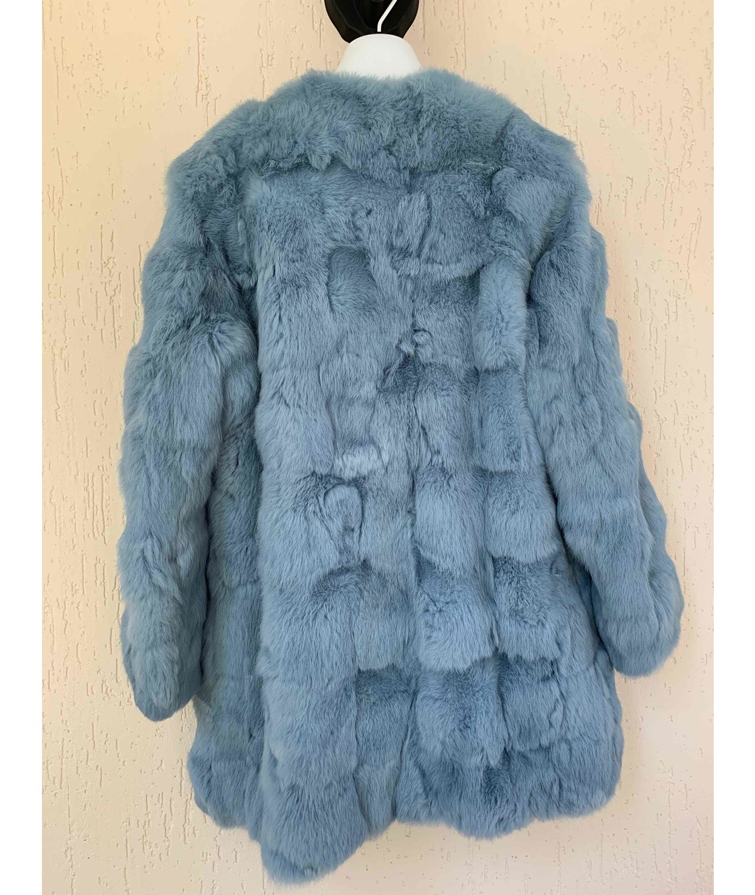 BLUMARINE Голубой меховой жакет/пиджак, фото 4