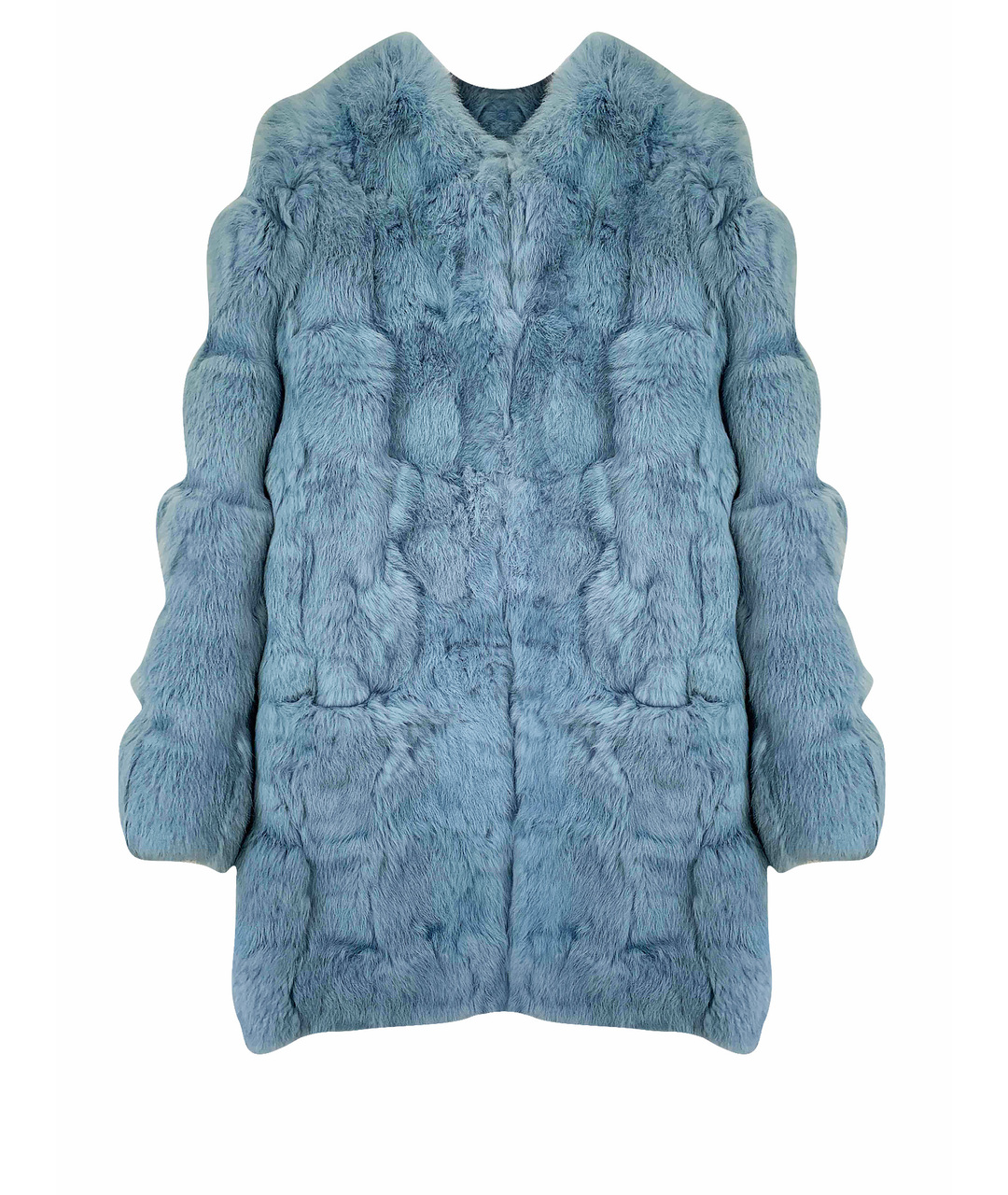 BLUMARINE Голубой меховой жакет/пиджак, фото 1