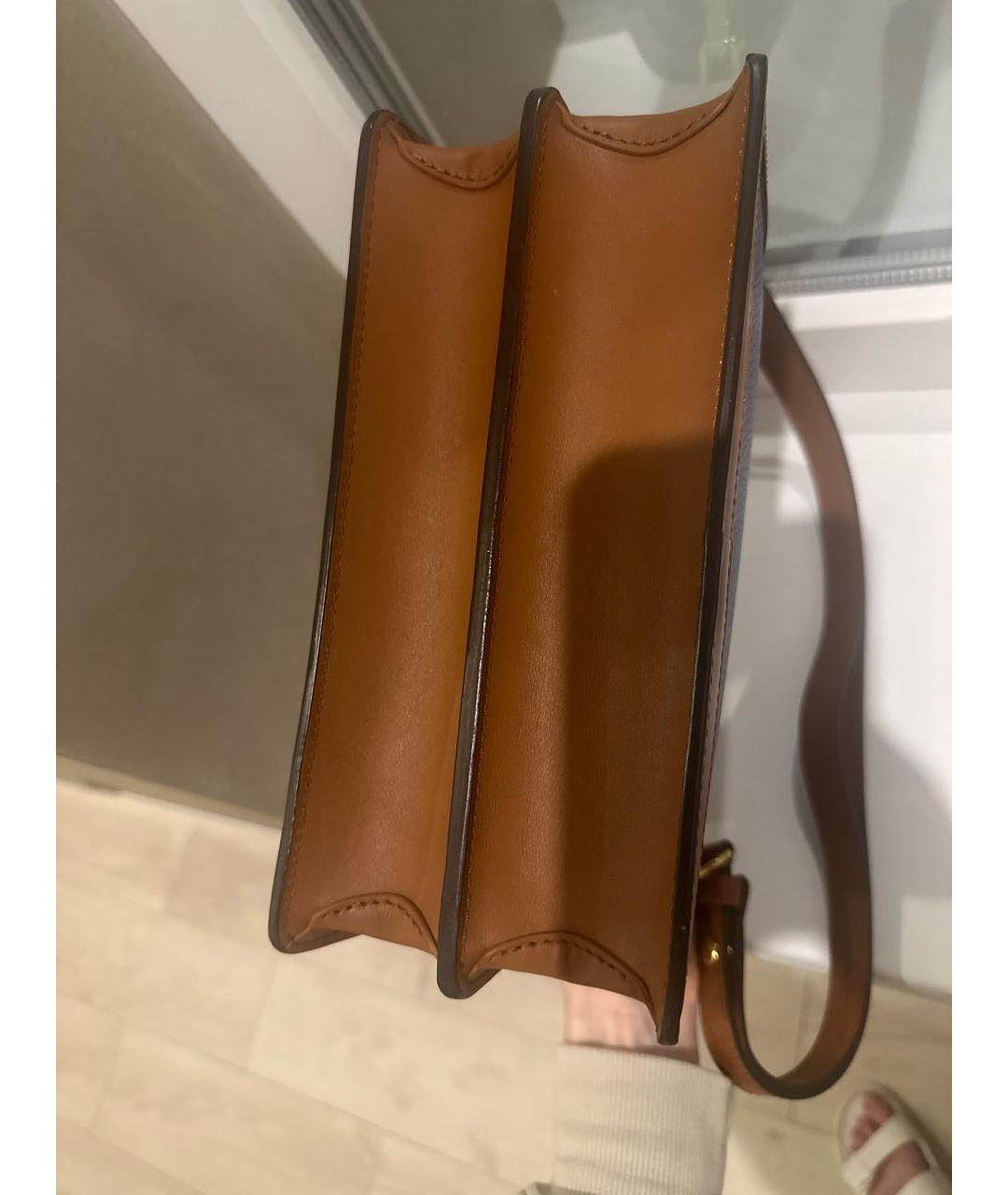 LOUIS VUITTON Коричневая кожаная сумка через плечо, фото 6
