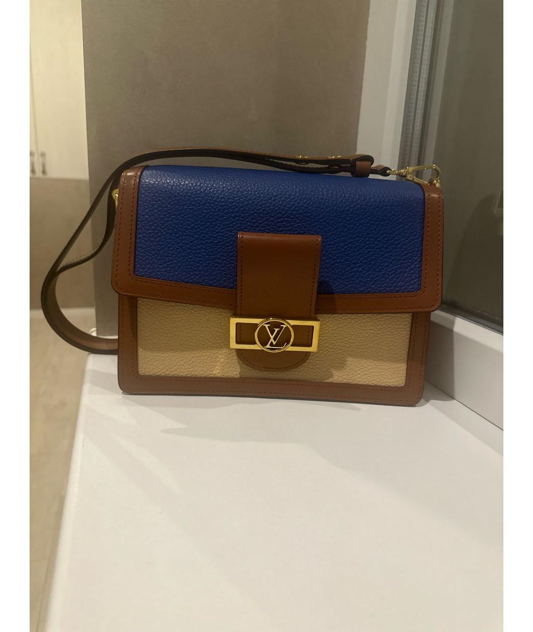 LOUIS VUITTON Коричневая кожаная сумка через плечо, фото 9