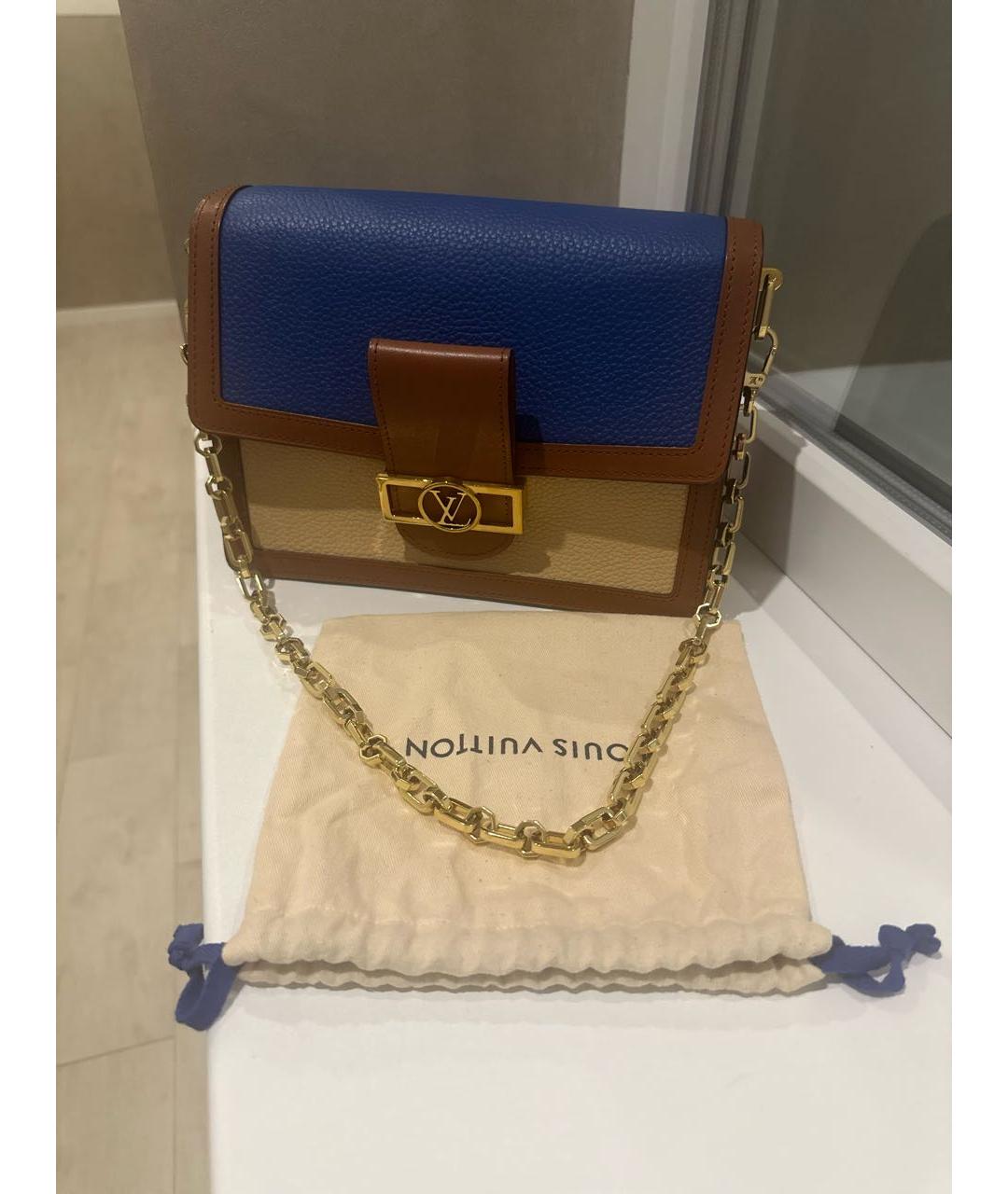 LOUIS VUITTON Коричневая кожаная сумка через плечо, фото 7