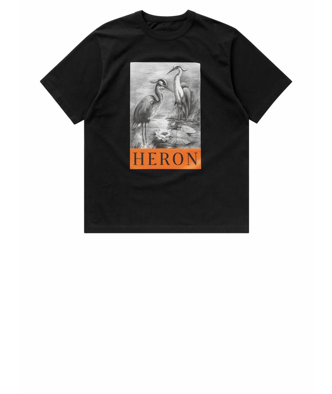 HERON PRESTON Черная хлопковая футболка, фото 1