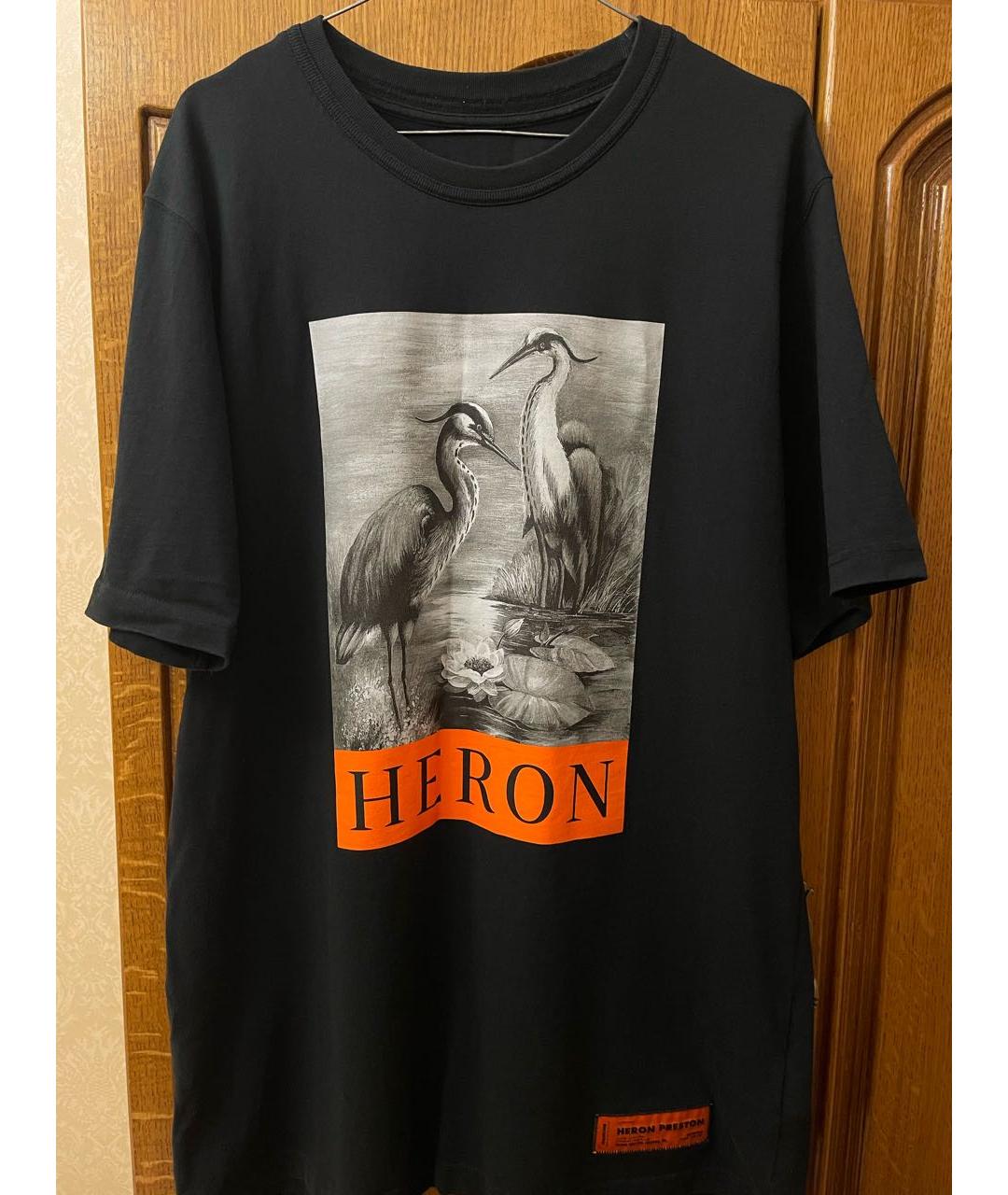 HERON PRESTON Черная хлопковая футболка, фото 2