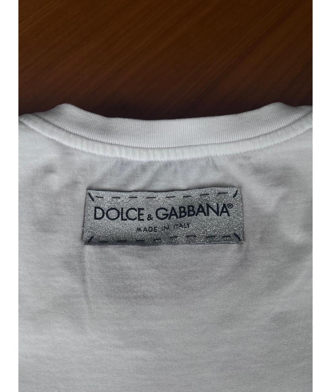 DOLCE&GABBANA Белая хлопковая футболка, фото 4