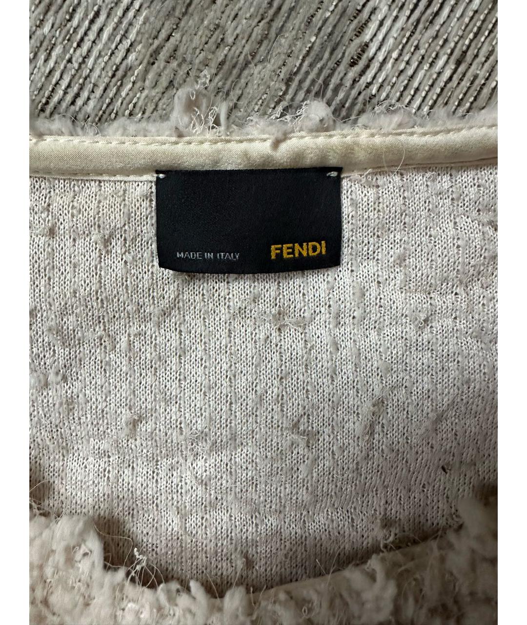 FENDI Бежевый хлопко-эластановый джемпер / свитер, фото 3