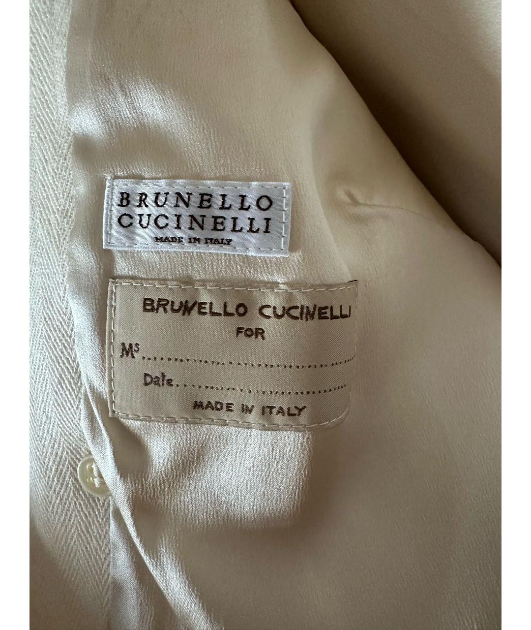 BRUNELLO CUCINELLI Бежевое льняное пальто, фото 7