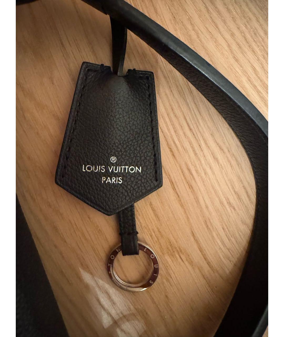 LOUIS VUITTON Черная кожаная сумка через плечо, фото 5