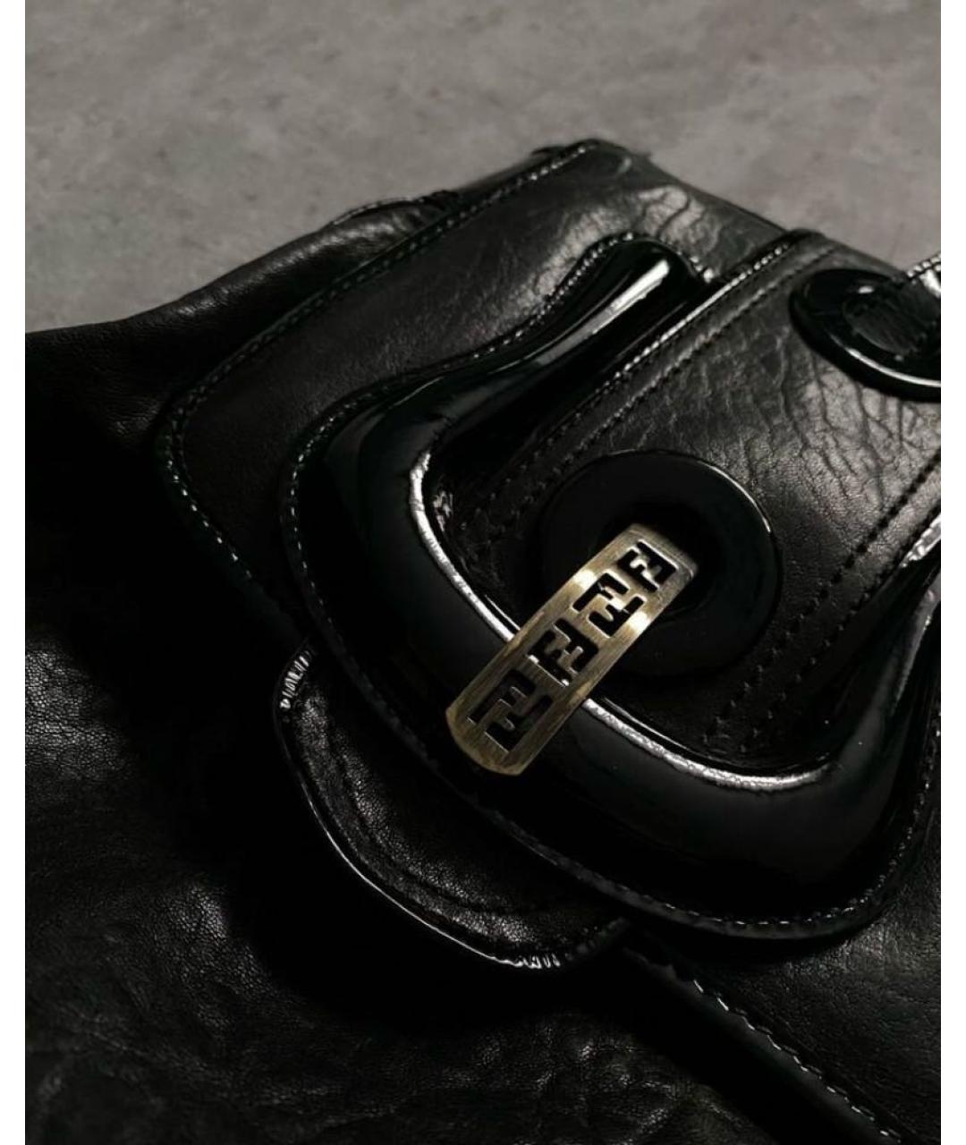 FENDI Черная кожаная сумка тоут, фото 3