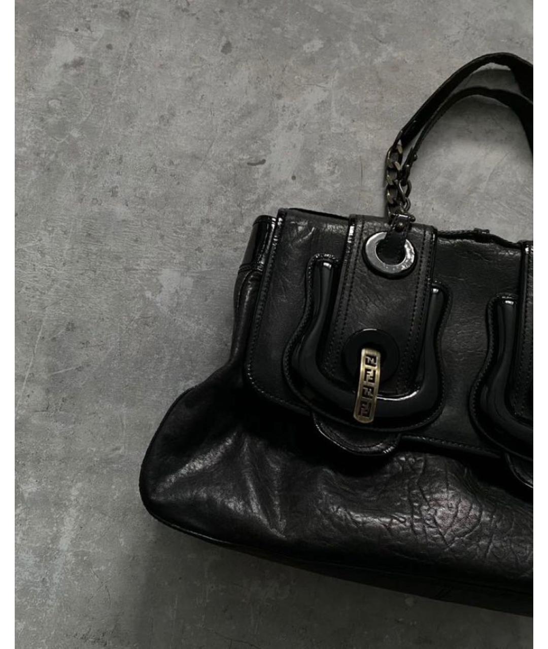 FENDI Черная кожаная сумка тоут, фото 2