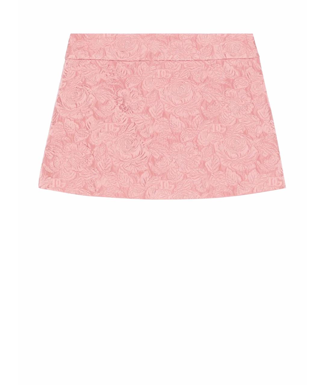 DOLCE&GABBANA Розовая хлопковая юбка мини, фото 1