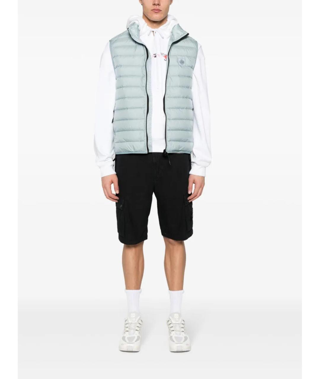 STONE ISLAND Черные хлопковые шорты, фото 5
