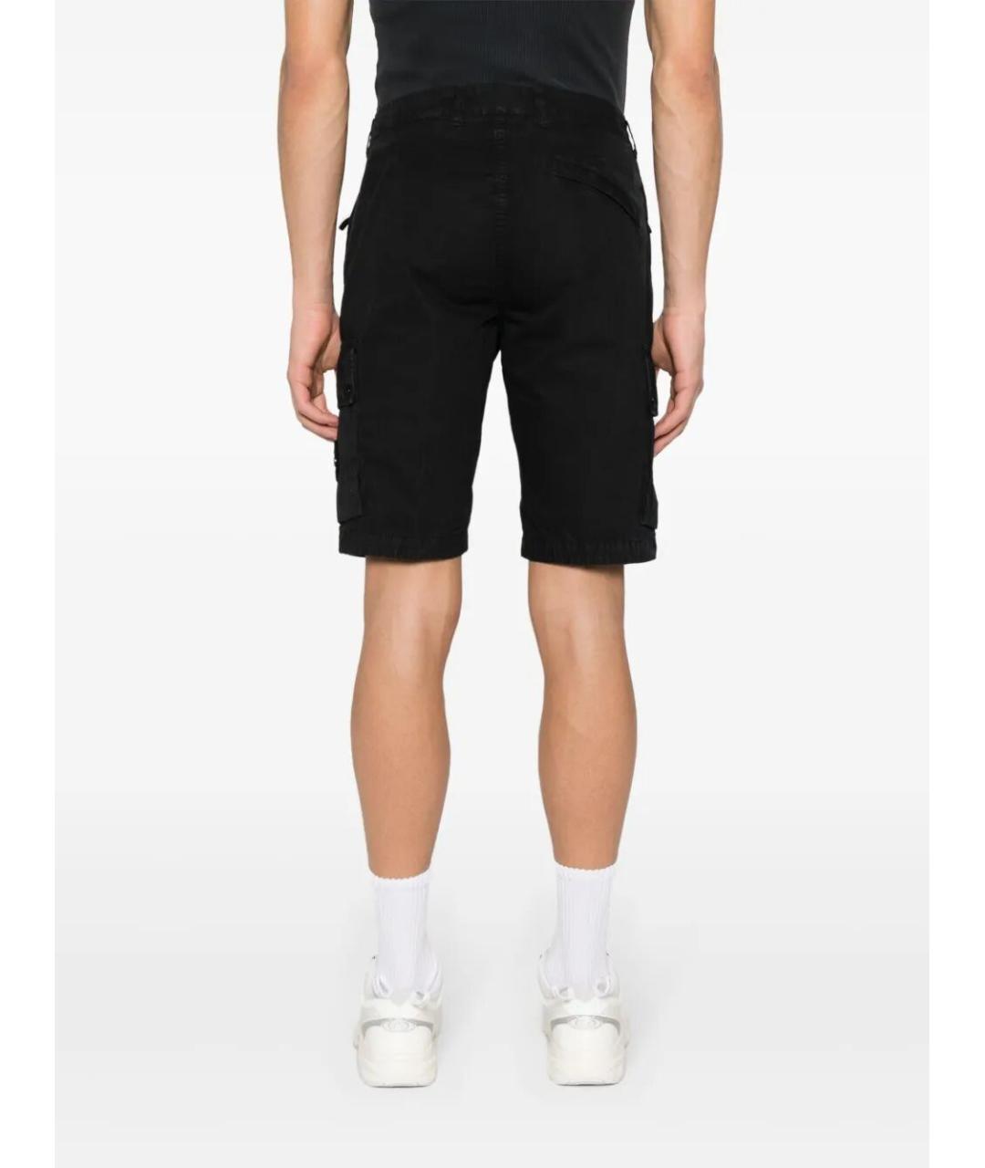 STONE ISLAND Черные хлопковые шорты, фото 3