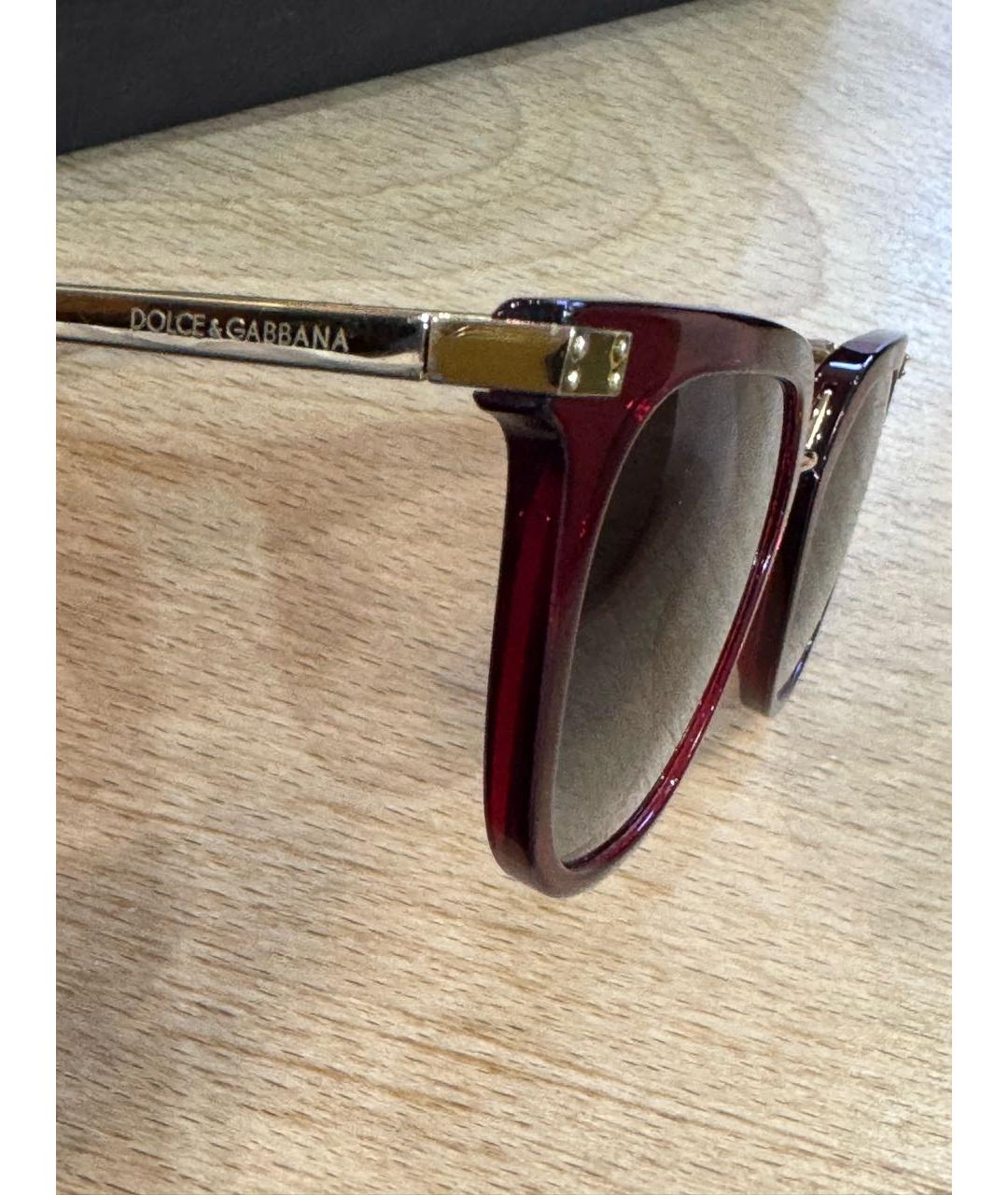 DOLCE&GABBANA Бордовые солнцезащитные очки, фото 3