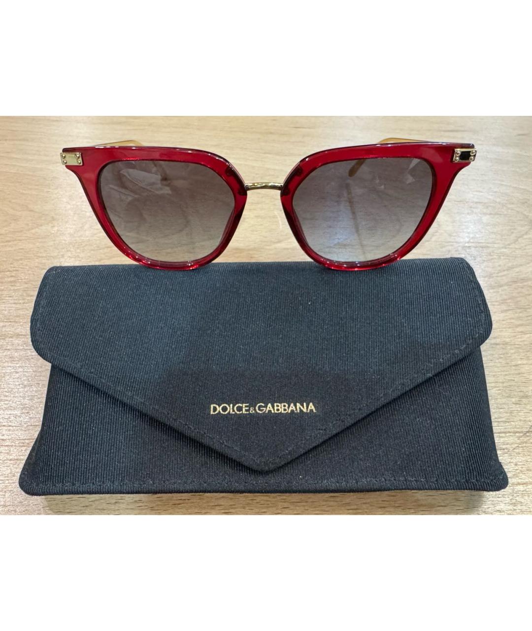 DOLCE&GABBANA Бордовые солнцезащитные очки, фото 5