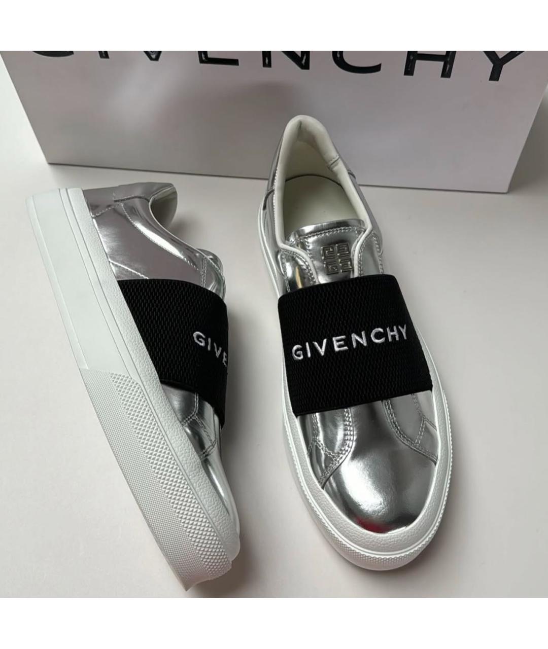 GIVENCHY Серебряные кеды из лакированной кожи, фото 6