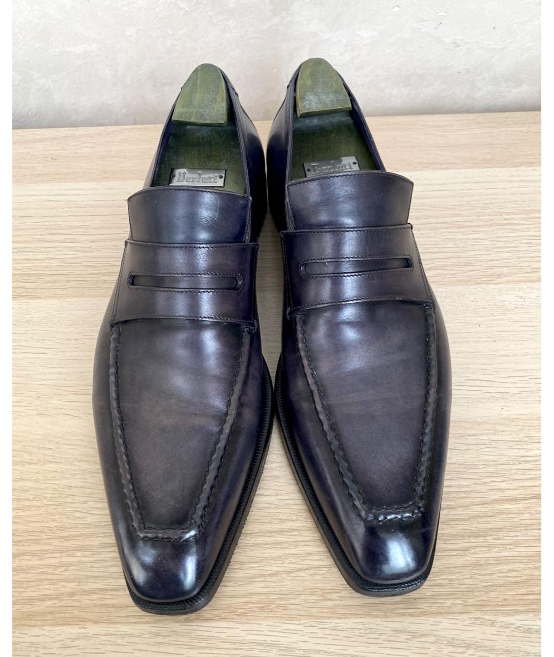 BERLUTI Серые кожаные туфли, фото 2