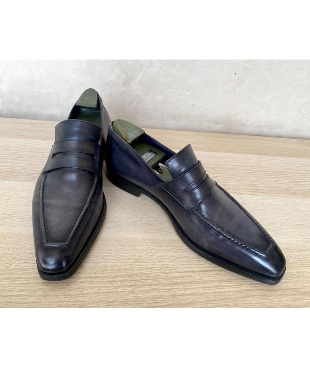 BERLUTI Серые кожаные туфли, фото 6