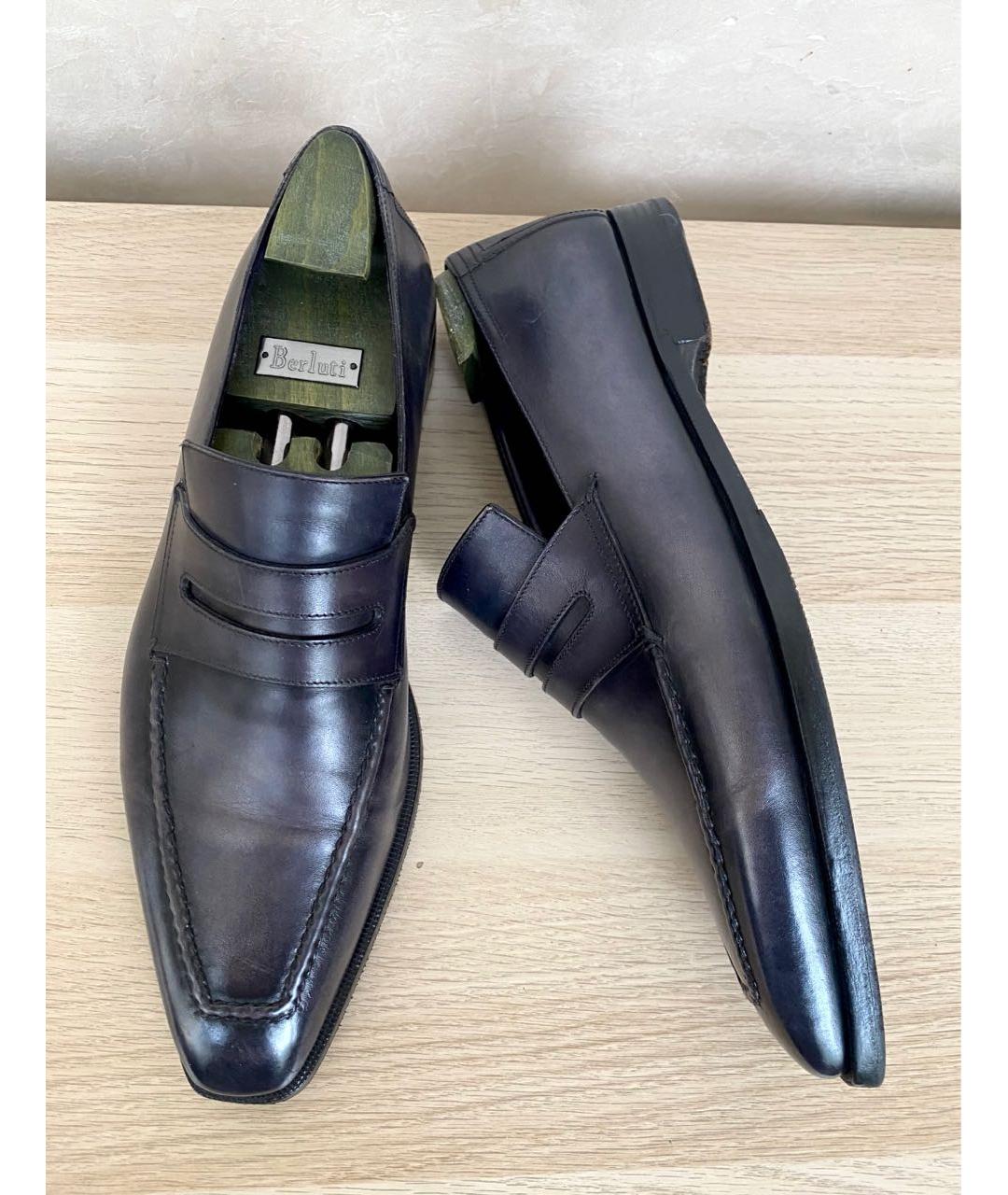 BERLUTI Серые кожаные туфли, фото 5