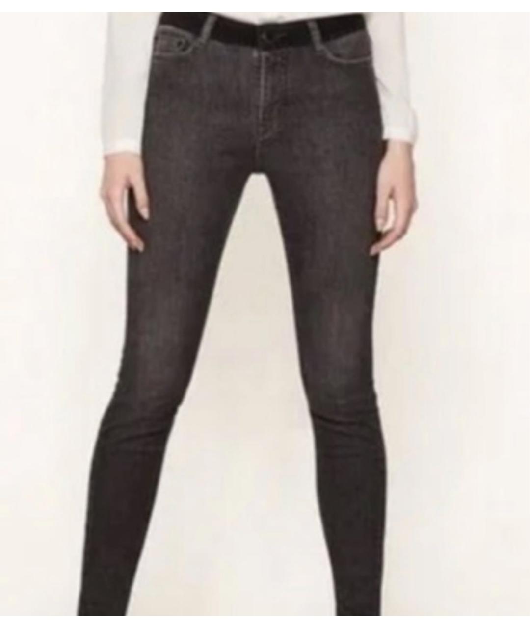 MAJE Черные хлопко-эластановые прямые джинсы, фото 4