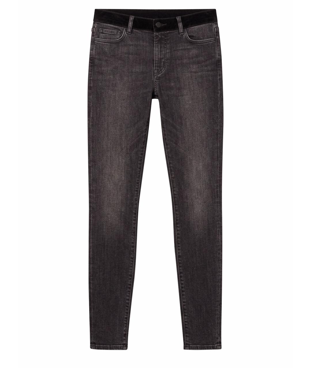 MAJE Черные хлопко-эластановые прямые джинсы, фото 1