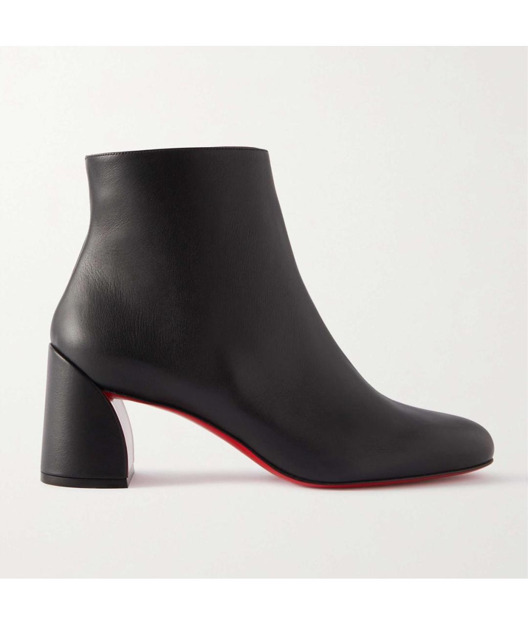 CHRISTIAN LOUBOUTIN Черные кожаные сапоги, фото 8